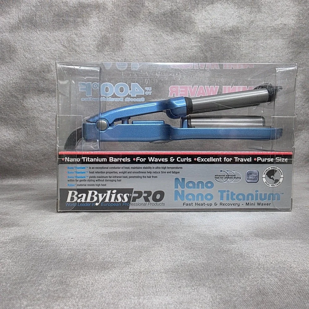 Babyliss Pro Mini Travel Waver BABNT3350 Nano Titanium Blue 1/2